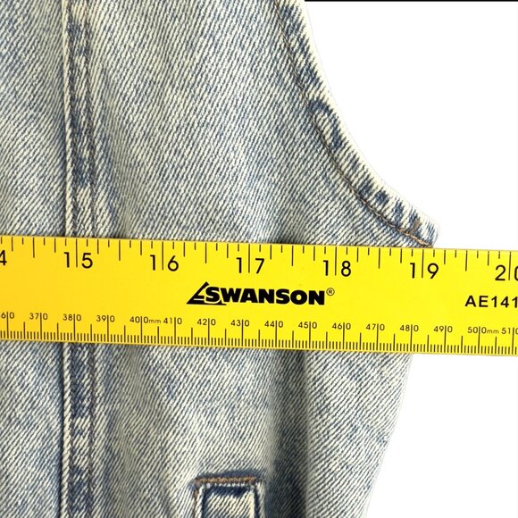 BLANKNYC Denim Moto Vest Grunge Biker 80's Light Wash Belted Medium Diagonal Zip - Picture 10 of 10